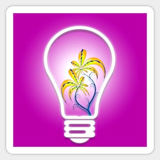 A digital flower inside a bulb. Sticker